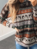 Mehrere Farben Kapuze Patchwork Langarm Baumwollgemisch Sweatshirt