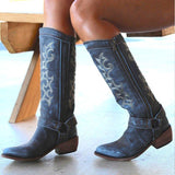Blau Stickerei Urlaub Winter Stiefelette