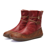 Winter Flache Stiefelette aus Leder