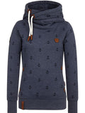 Patchwork Baumwollgemische Lässige Sweatshirts mit Kapuze