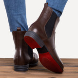 Kurzer Retro-Stiefel für Damen mit niedrigem Absatz