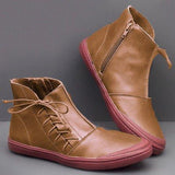 Schnürung Flach Stiefelette