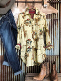 Gemusterte Bluse mit Hemdkragen Große Größen