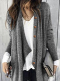Langarm Lässige  Strickjacke