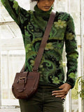 Geblümter Baumwollgemischer Pullover