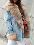 Warme Flauschige Winterjacke aus Kunstpelz