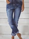 Blaue Denim Freizeithosen mit Taschen
