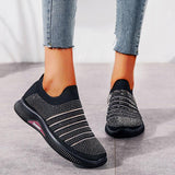 Perforiert Glitzersteine Gestreift Slip-On Sneakers Laufschuhe