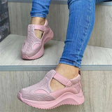 Lässige bequeme Mesh Flyknit Velcro Sneakers