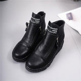 Doppel Reißverschluss Keilabsatz Stiefelette Braun Grau