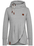 Kapuze Langarm Asymmetrisch Baumwollgemisch Sweatshirt