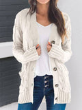 V Ausschnitt Cardigan mit Plastikschnalle