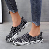 Stoff Muster Schlupf Sneakers Blau Grün Orange