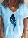 Kurzarm-T-Shirt mit Federdruck für Frauen