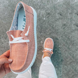 Alltag Canvas Slip-On Flache Loafers Grau Schwarz