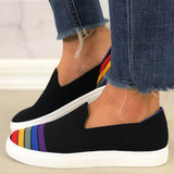 Regenbogen Streifen Schlupf Flach Sneakers