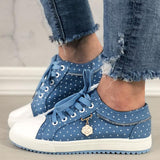 Polka Dot Floral Anhänger Schnürung Sneakers