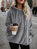 Lässiger Langen Ärmeln Plüsch Hoodie