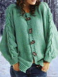 Lässiger grüner Pullover Mantel