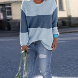 Lässiger Colorblock-Strickpullover