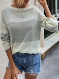 Leicht Luftig Crew Ausschnitt Gestrickt Pullover