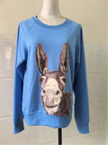 Reh Tier Muster Crew Ausschnitt T Shirts