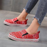 Stoff Muster Schlupf Sneakers Blau Grün Orange