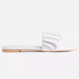 Faltet Lackleder Pantoffel Orange