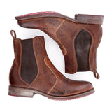 Kurzer Retro-Stiefel für Damen mit niedrigem Absatz
