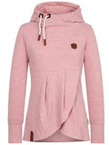 Kapuze Langarm Asymmetrisch Baumwollgemisch Sweatshirt