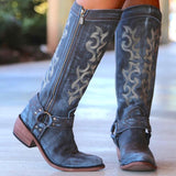 Blau Stickerei Urlaub Winter Stiefelette