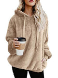 Flauschige Sweatshirt mit Reißverschluss und Kapuze