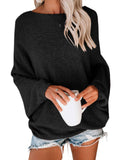 Langarm Rundhals Pullover aus Baumwollgemisch