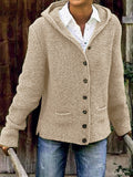 Langarm Strickjacke mit Kapuze