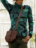 Geblümter Baumwollgemischer Pullover