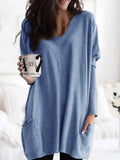 Einfarbiges Langarmshirt mit Taschen