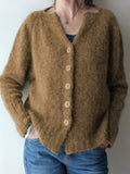Große Größen Lässige Strickjacke mit Knöpfen