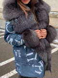 Warme Flauschige Winterjacke aus Kunstpelz