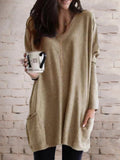 Einfarbiges Langarmshirt mit Taschen