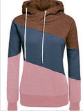 Kapuze Farbblock Langarm Lässig Sweatshirt