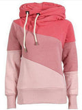 Kapuze Farbblock Langarm Lässig Sweatshirt