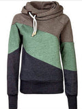 Kapuze Farbblock Langarm Lässig Sweatshirt
