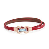 Damen Glizerstein Gürtel Schwarz Rot