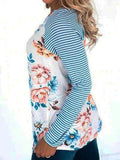 Geblümt Baumwollgemisch Langarm Print Shirts & Blusen&Shirts