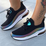 Regenbogen Farben Keilabsatz Sportlish Schnürsneakers
