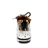 Leopard Farbe Block Schnürung Plateau Sneakers