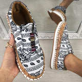 Stoff Muster Schlupf Flach Sneakers