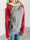 Basic Langarm Sweatshirt mit Kapuze