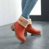 Damen warmes Quadratisch Absätze Schneestiefel
