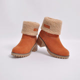 Damen warmes Quadratisch Absätze Schneestiefel